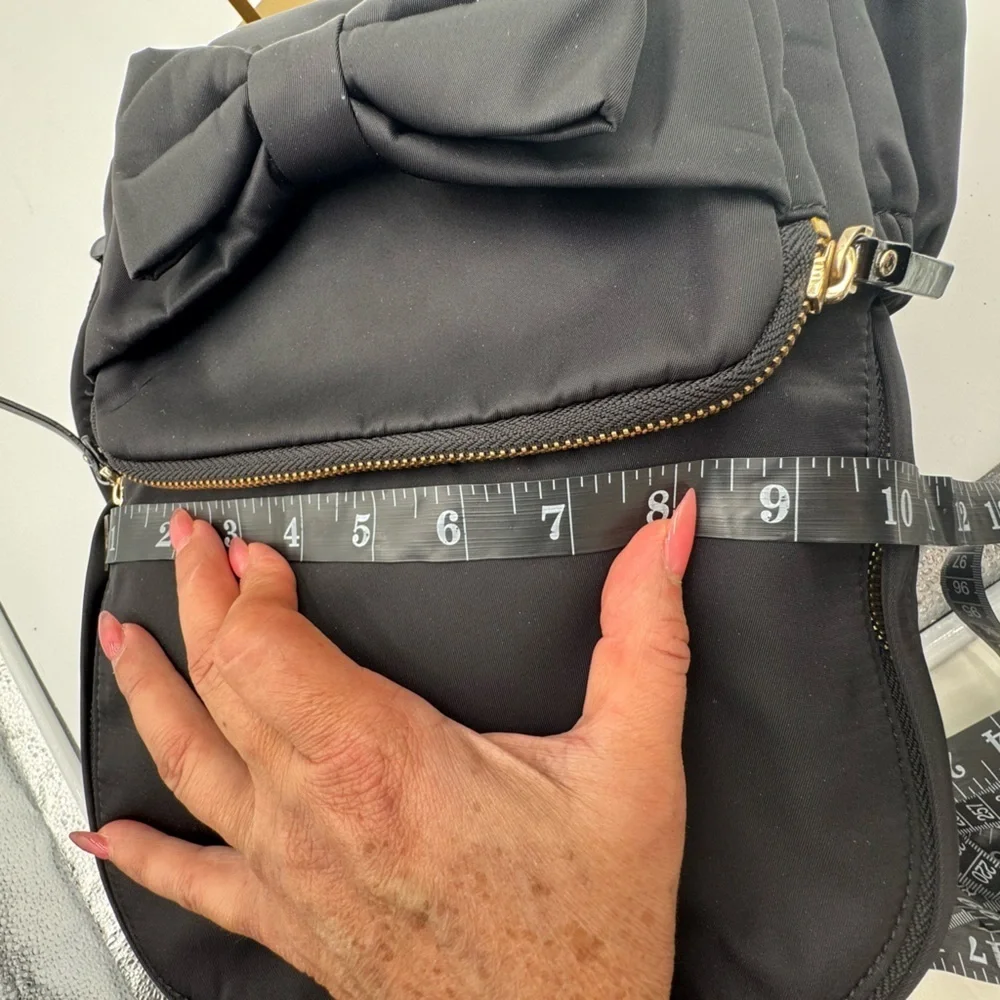 Kate Spade New York Girl Black Nylon Bow Backpack
